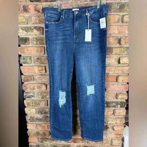 NWT Good American Good Classic Hi-Rise Skinnyish Fit Size 18 Blue681 MRSP $169